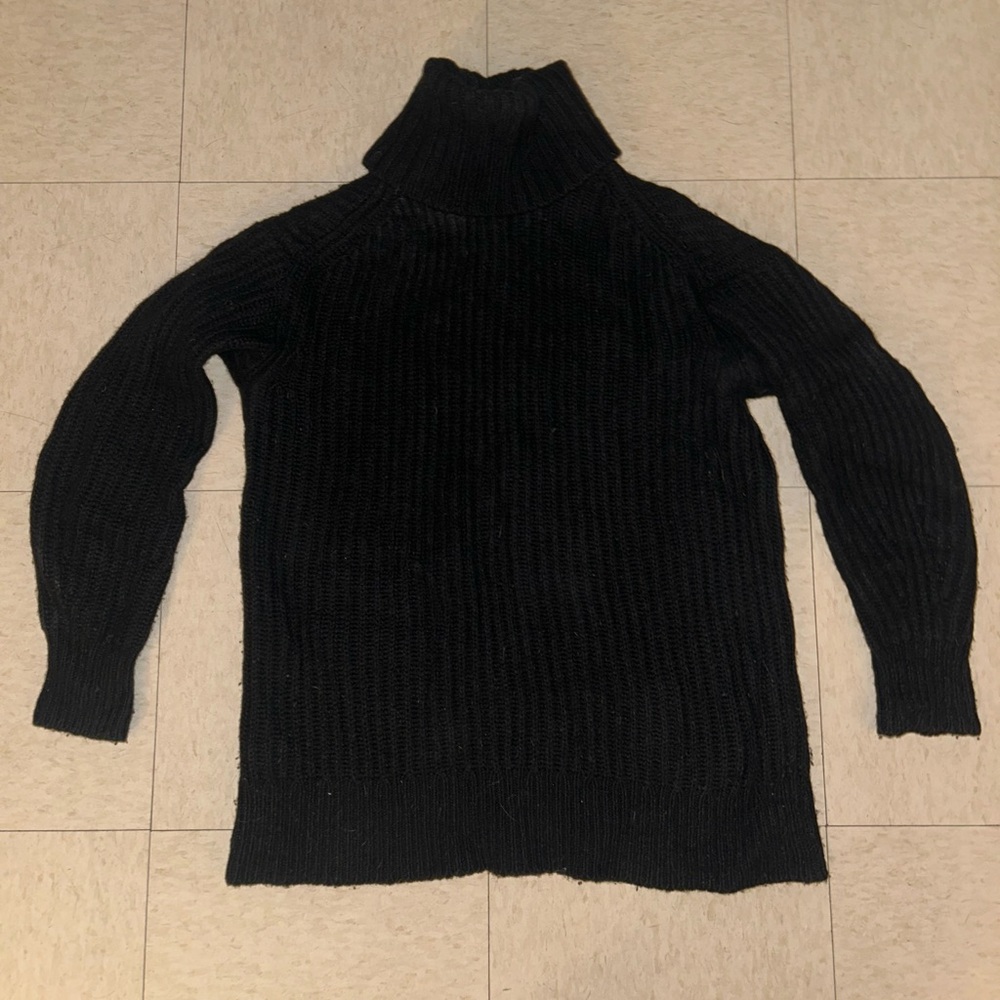 Everlane 100% Wool Thick Black Knit Turtleneck Sweater